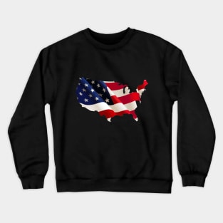 Image: United States flag map Crewneck Sweatshirt